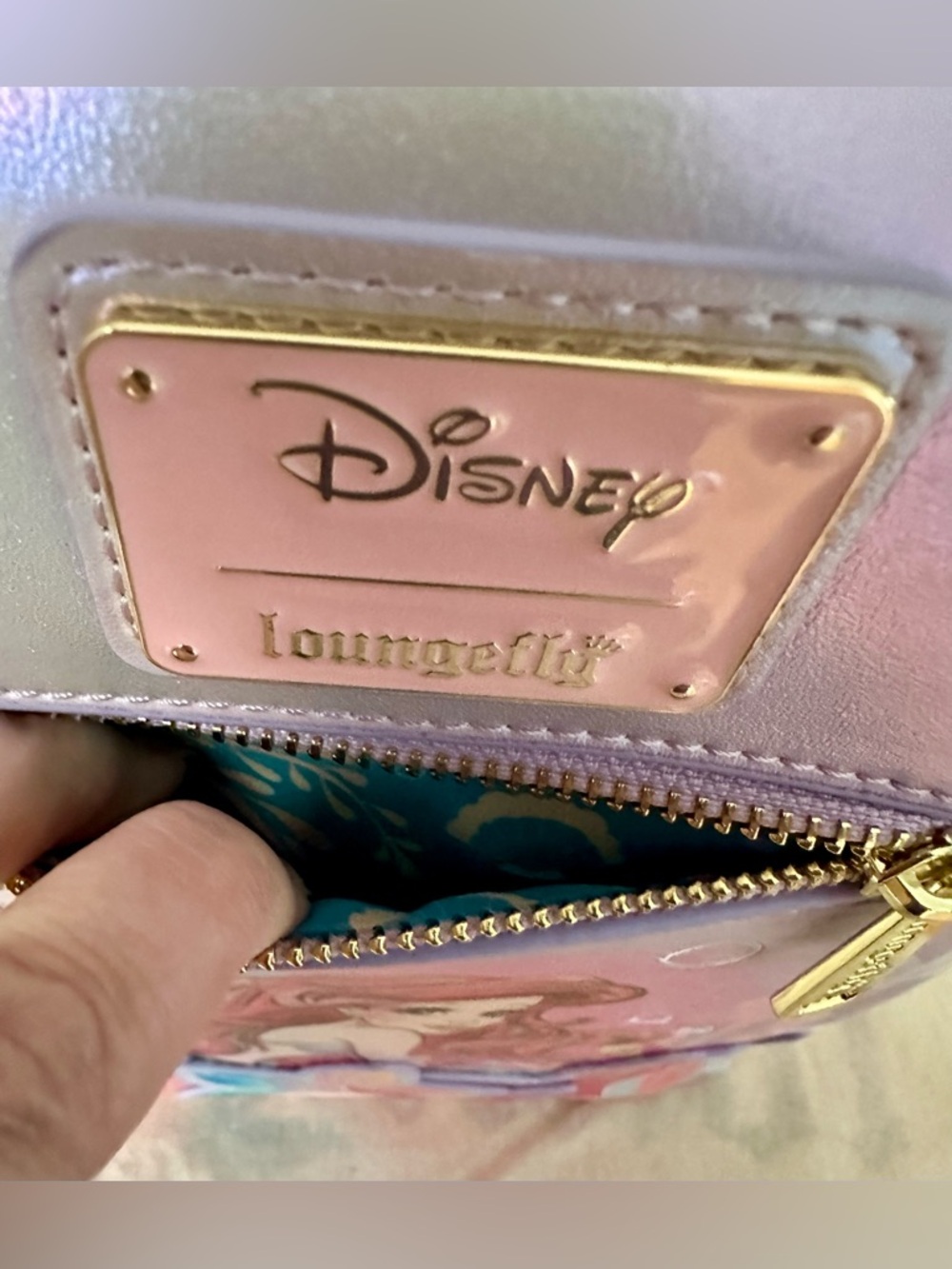 Loungefly x Disney Little Mermaid Ariel Soft Floral Mini Backpack & Flap Wallet - Picture 13 of 14